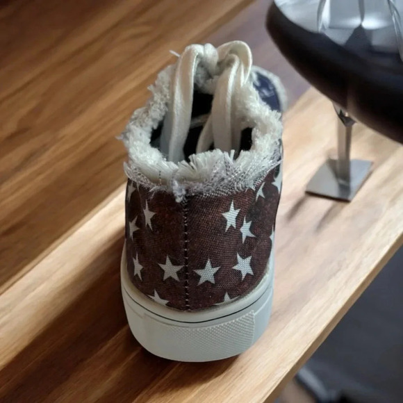 Women's Star Pattern Canvas Shoes, Casual Lace Up Low Top Sneaker Size 7 - Picture 5 of 5